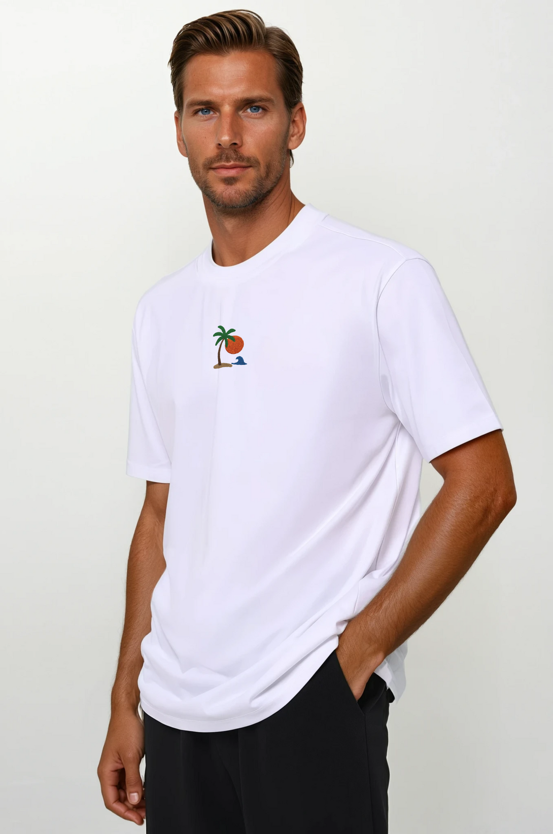 Summer And Sea Nakışlı Regular Fit Erkek Tshirt