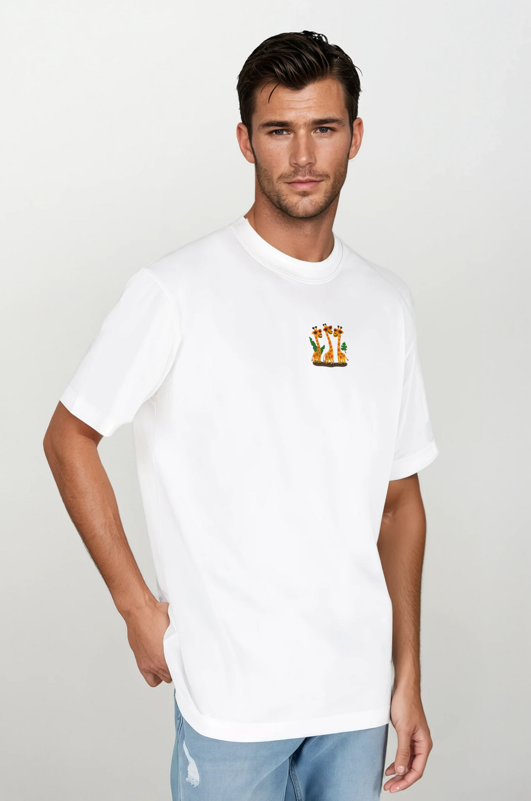 Giraffe Squad Nakışlı Regular Fit Erkek Tshirt