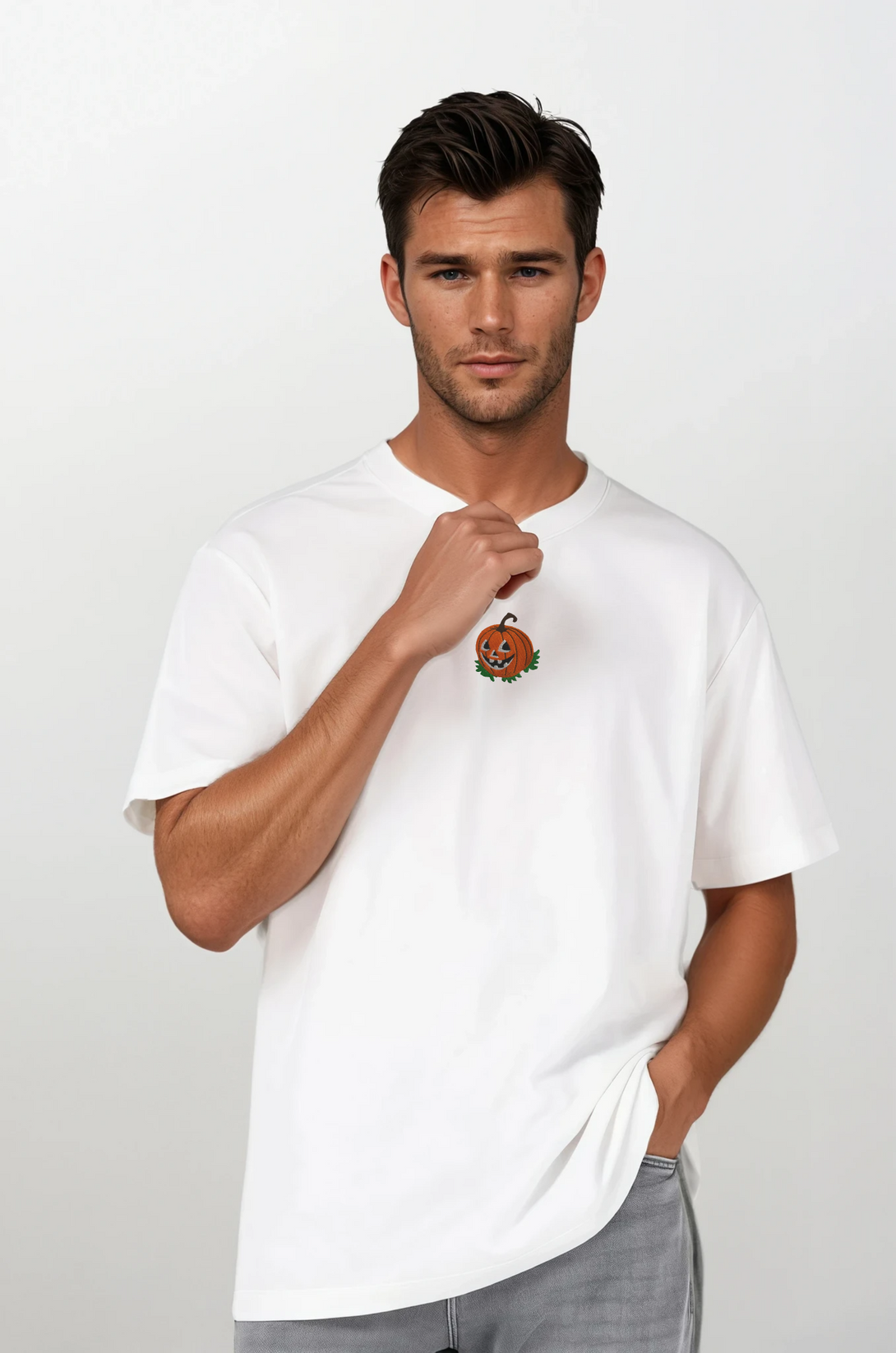 Halloween Pumpkin Nakışlı Regular Fit Erkek Tshirt