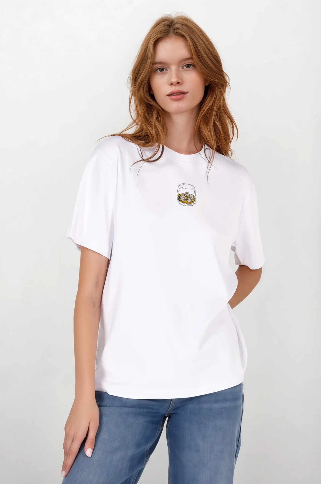 Whiskey Nakışlı Slim Fit Kadın Tshirt